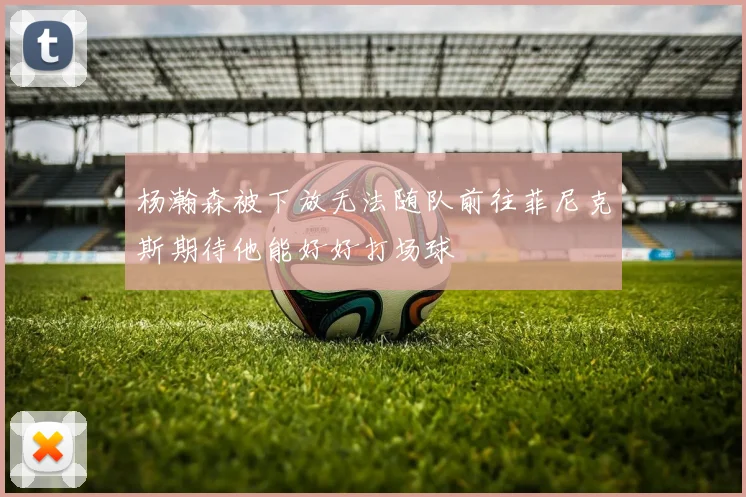 杨瀚森被下放无法随队前往菲尼克斯期待他能好好打场球